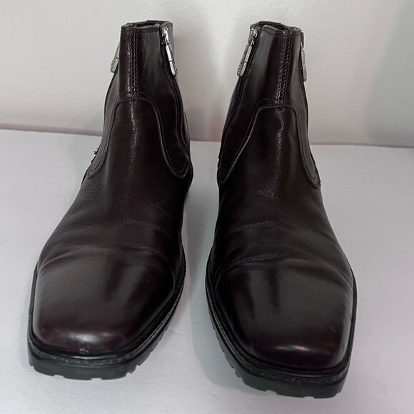Men's Roberto Rossi Dark Brown Leather Chelsea Ankle Lined Boots Size 42 - Picture 2 of 12